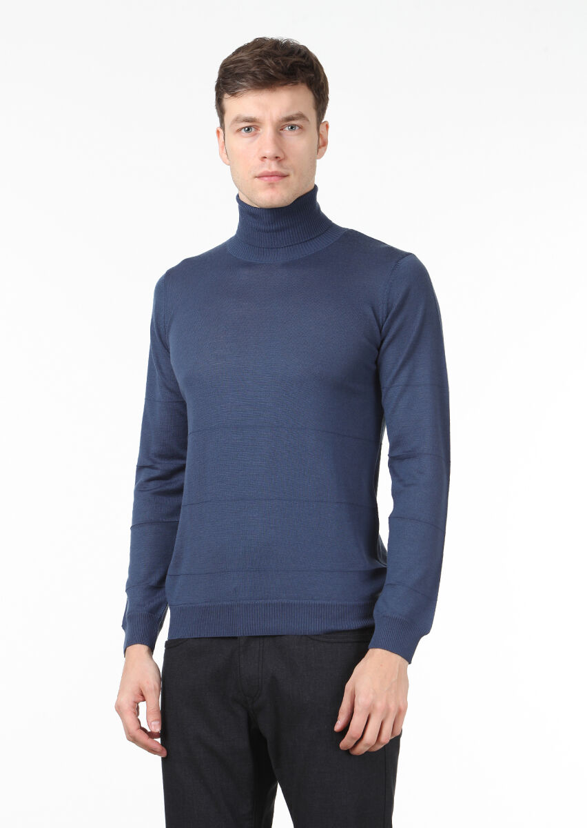 Indigo Knitwear Sweatshirt - 2