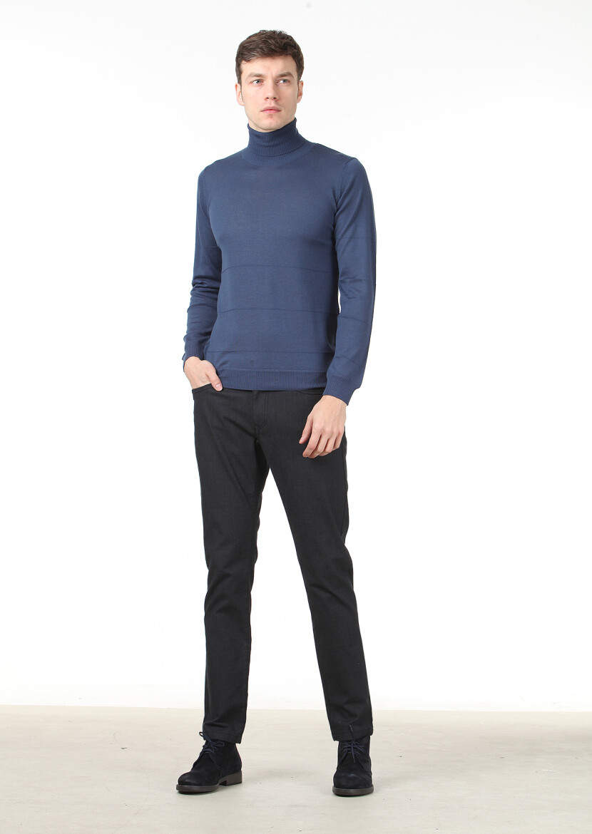 Indigo Knitwear Sweatshirt - 3