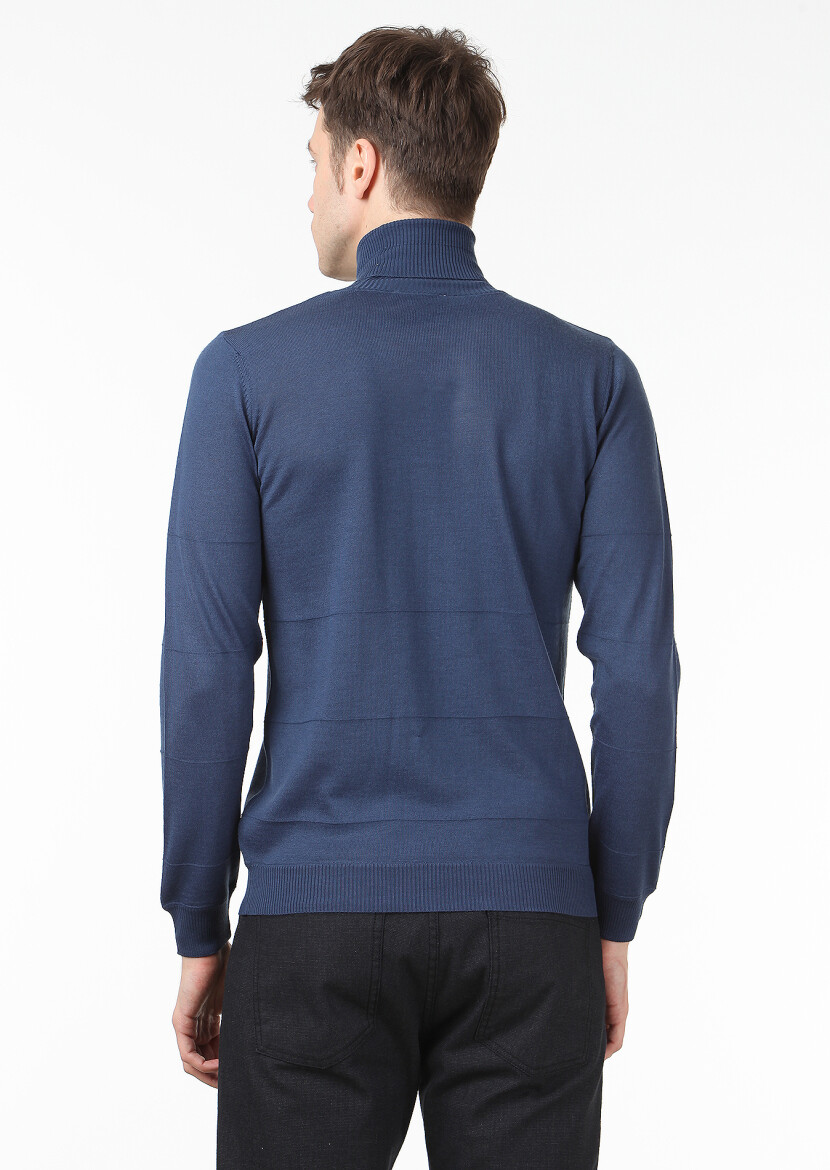 Indigo Knitwear Sweatshirt - 4
