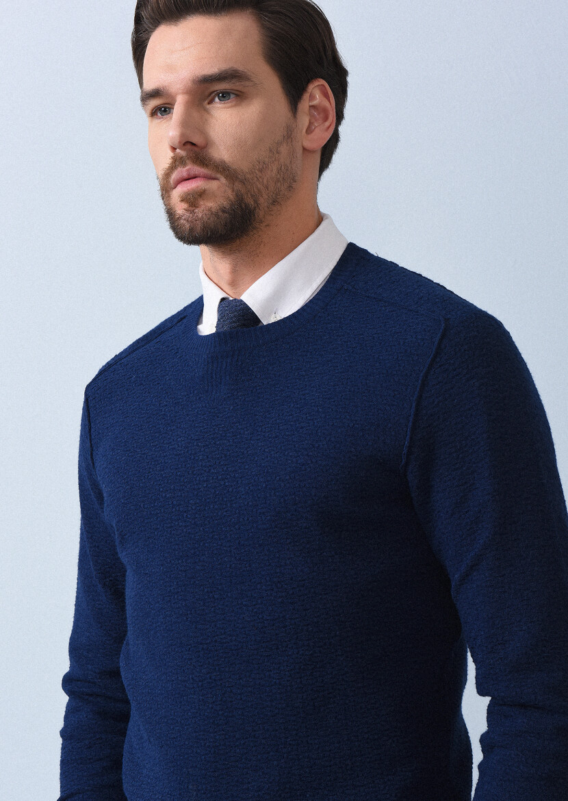 Indigo Knitwear Sweatshirt - 1