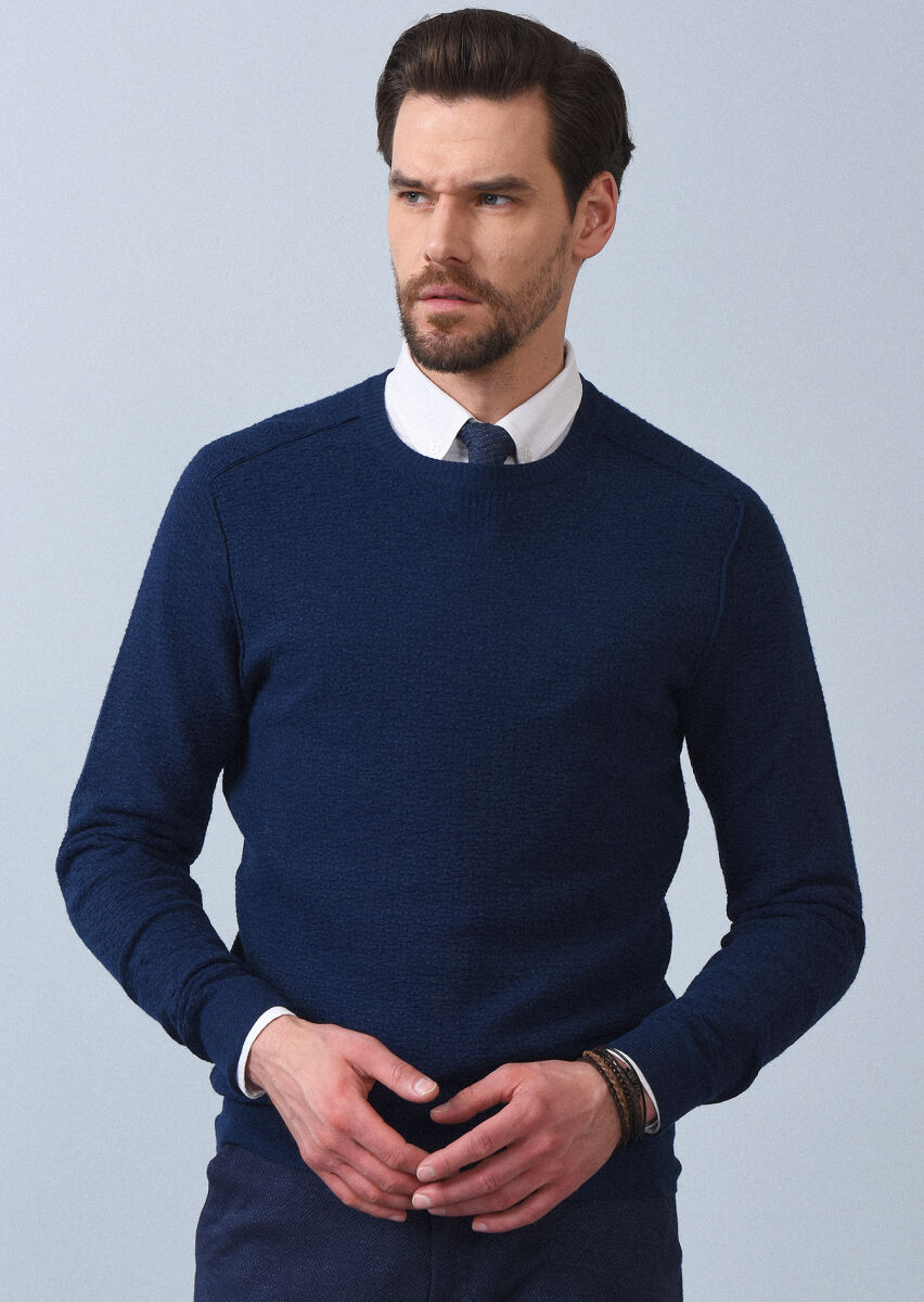 Indigo Knitwear Sweatshirt - 2