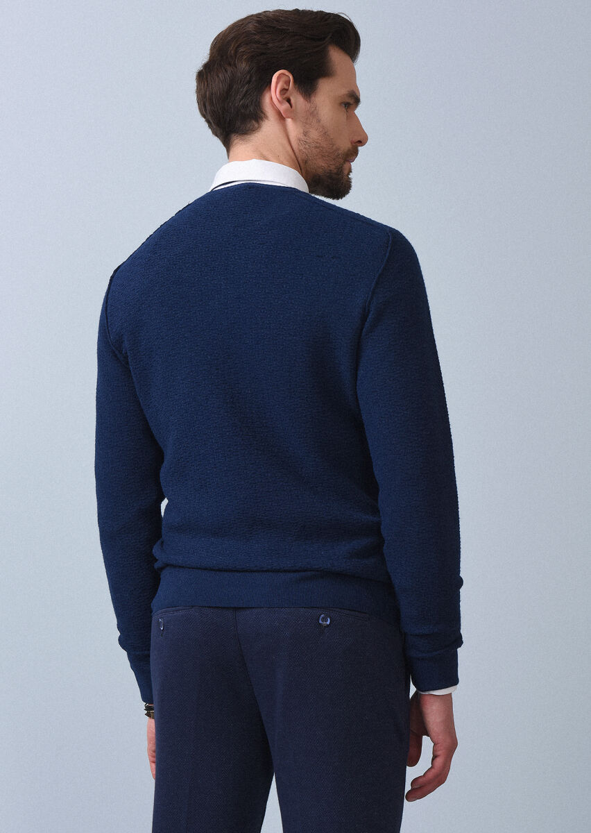 Indigo Knitwear Sweatshirt - 4