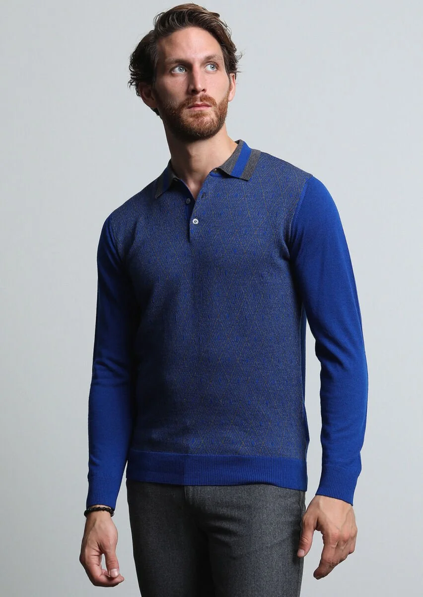 Indigo Knitwear Sweatshirt - 1