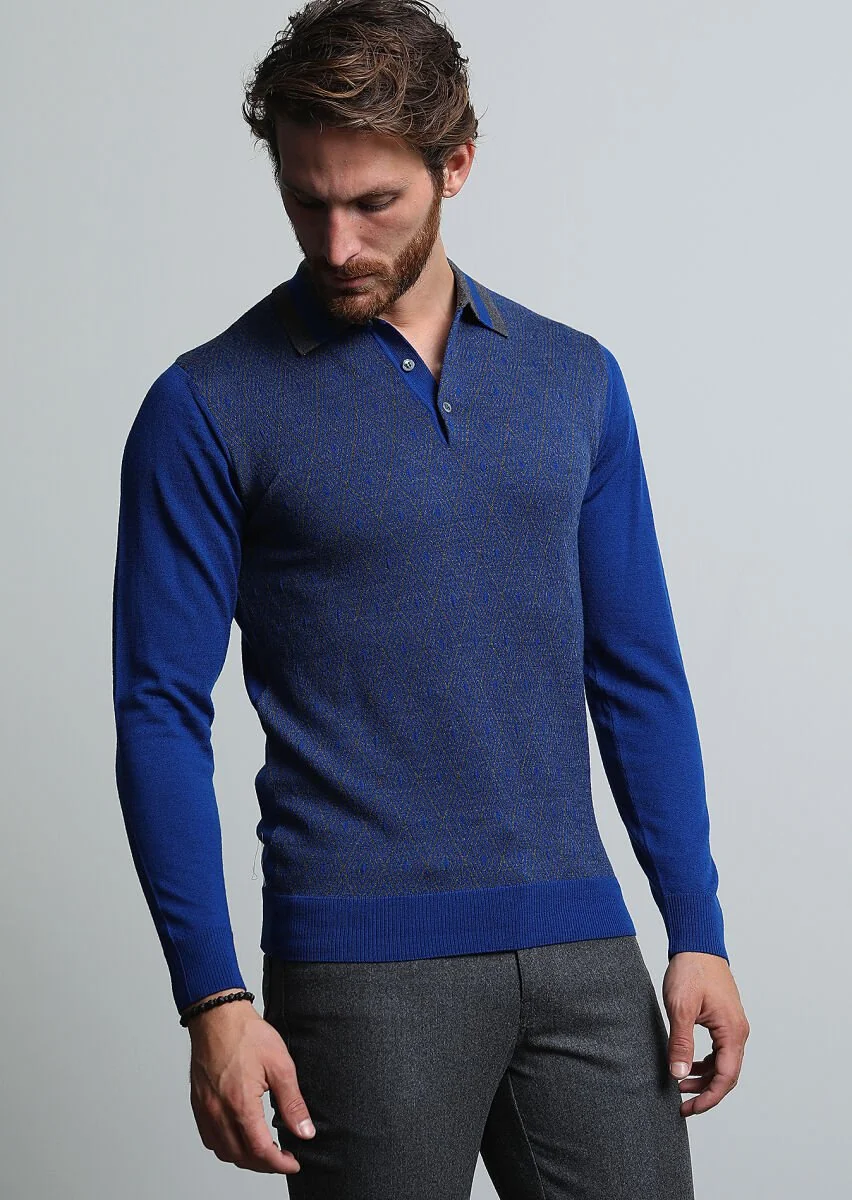 Indigo Knitwear Sweatshirt - 2