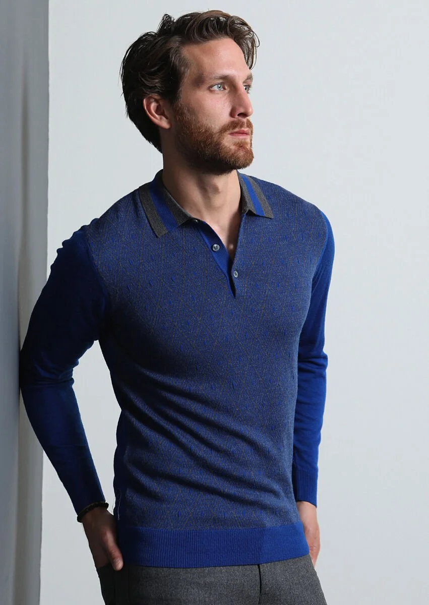 Indigo Knitwear Sweatshirt - 3
