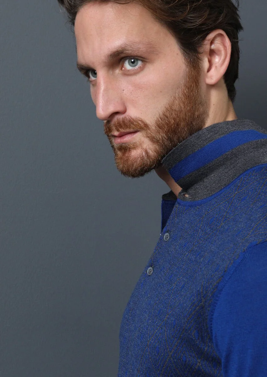 Indigo Knitwear Sweatshirt - 4
