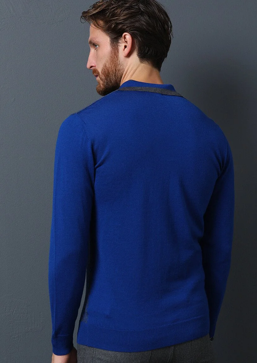 Indigo Knitwear Sweatshirt - 5