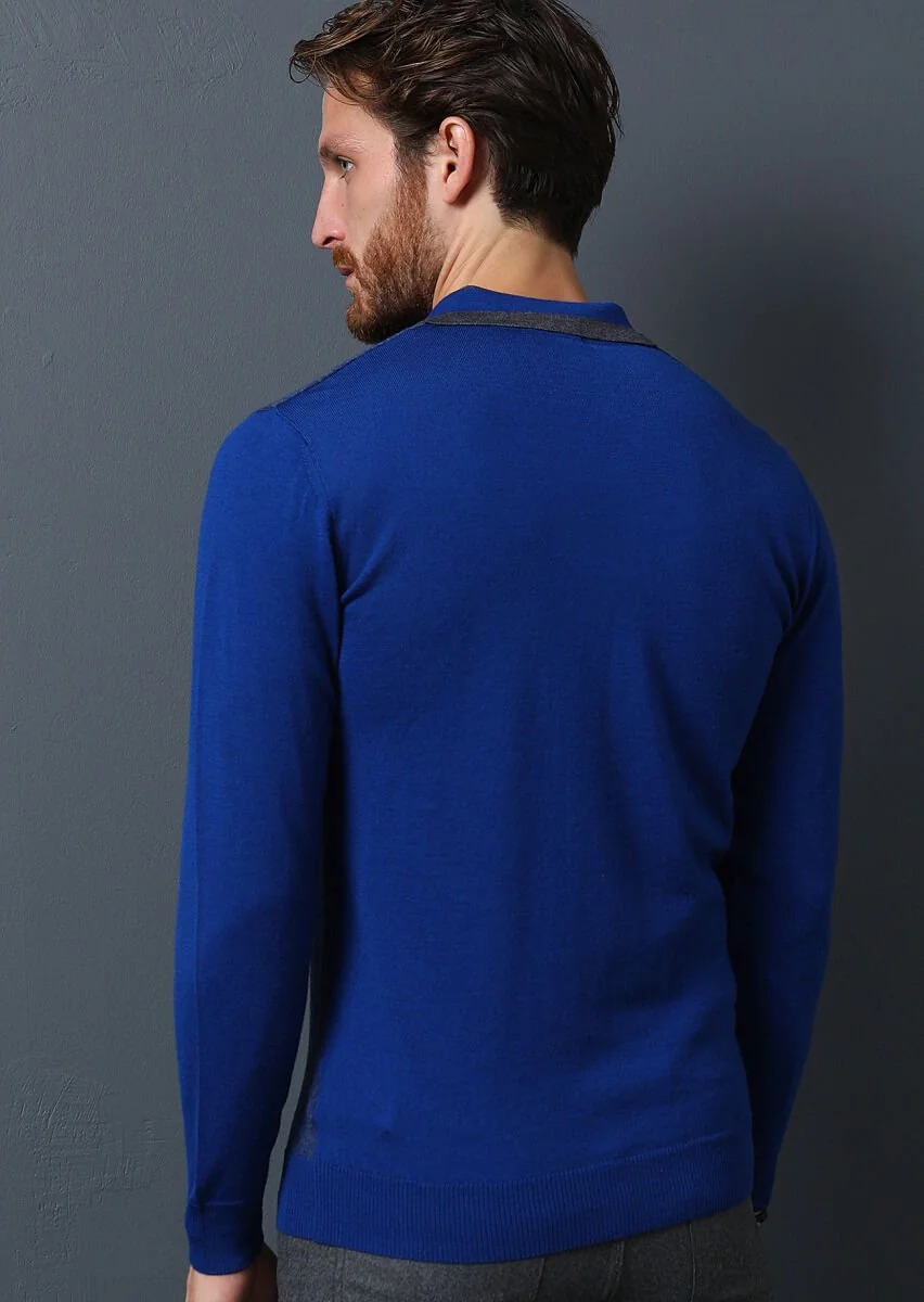 Indigo Knitwear Sweatshirt - 5