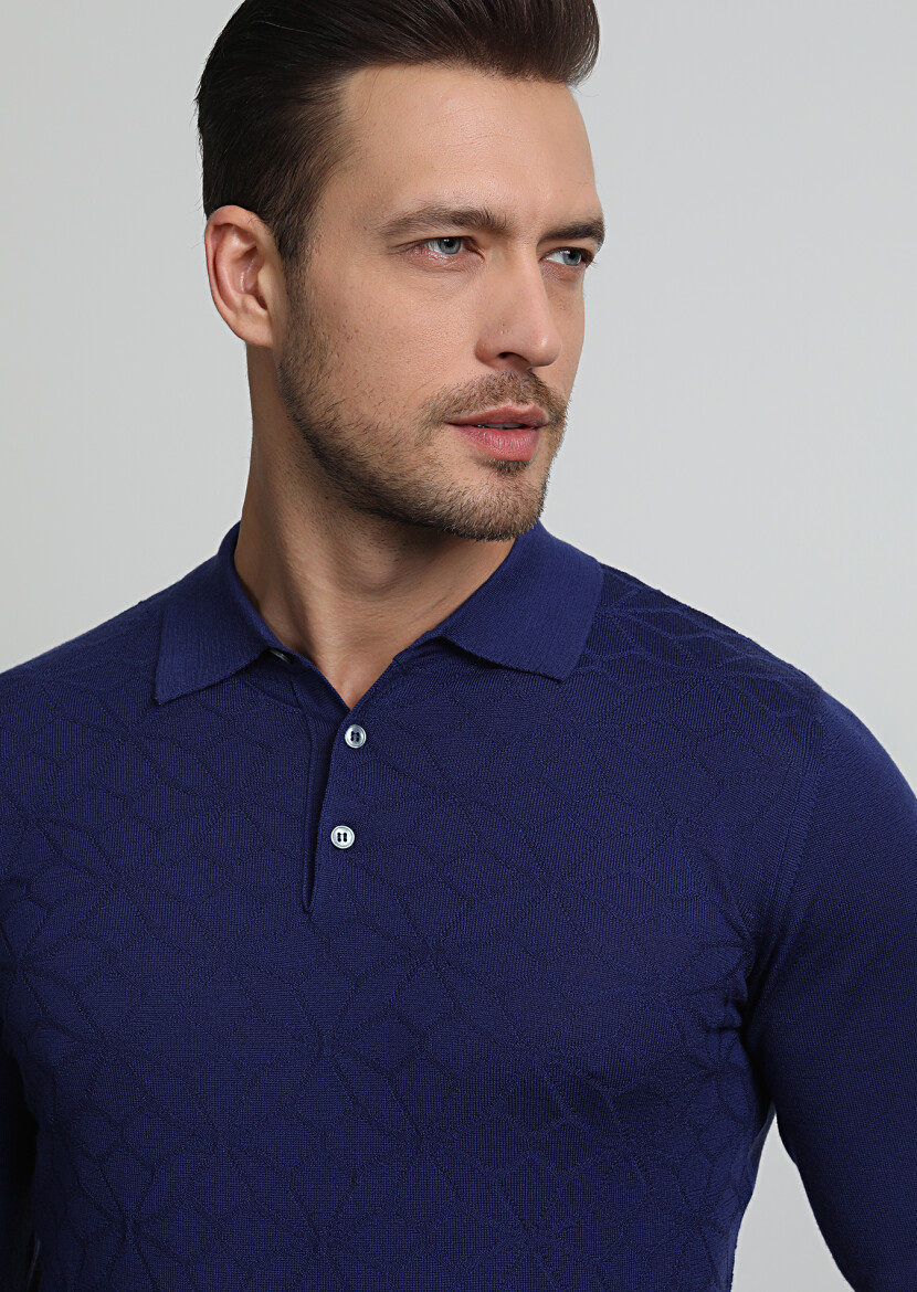 Indigo Knitwear Sweatshirt - 1