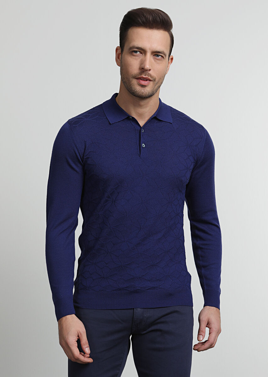 Indigo Knitwear Sweatshirt - 3