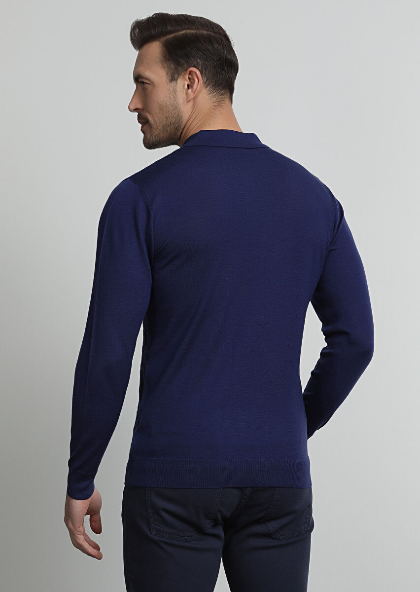 Indigo Knitwear Sweatshirt - 4