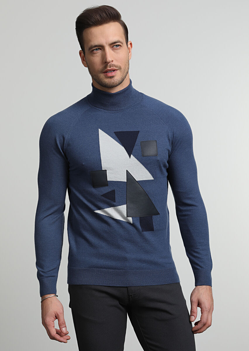 Indigo Knitwear Sweatshirt - 3