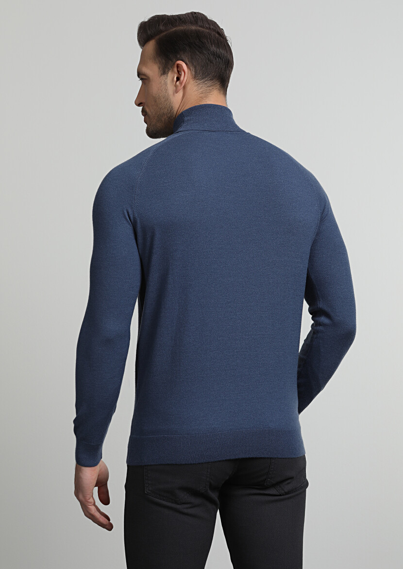 Indigo Knitwear Sweatshirt - 4