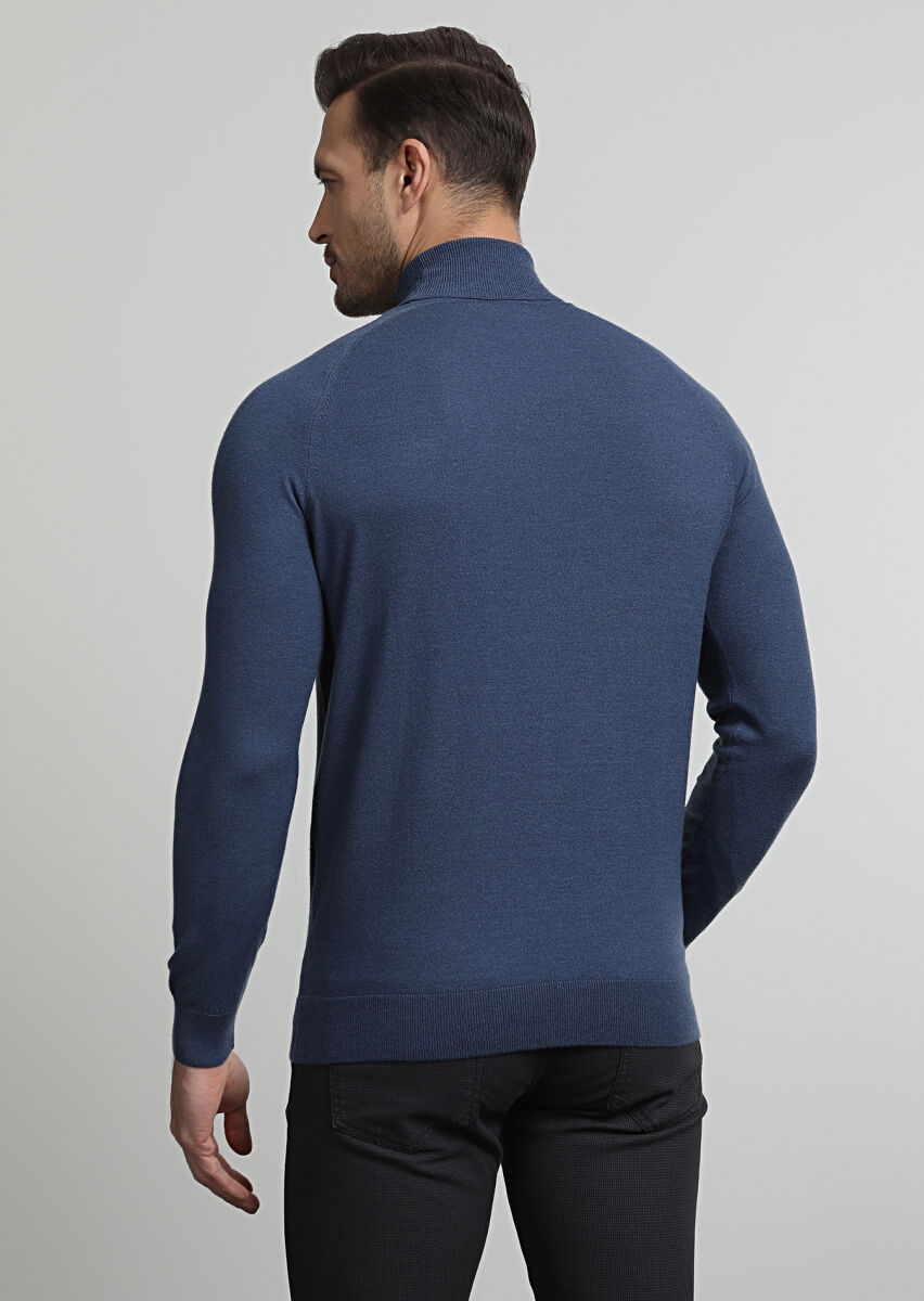 Indigo Knitwear Sweatshirt - 4