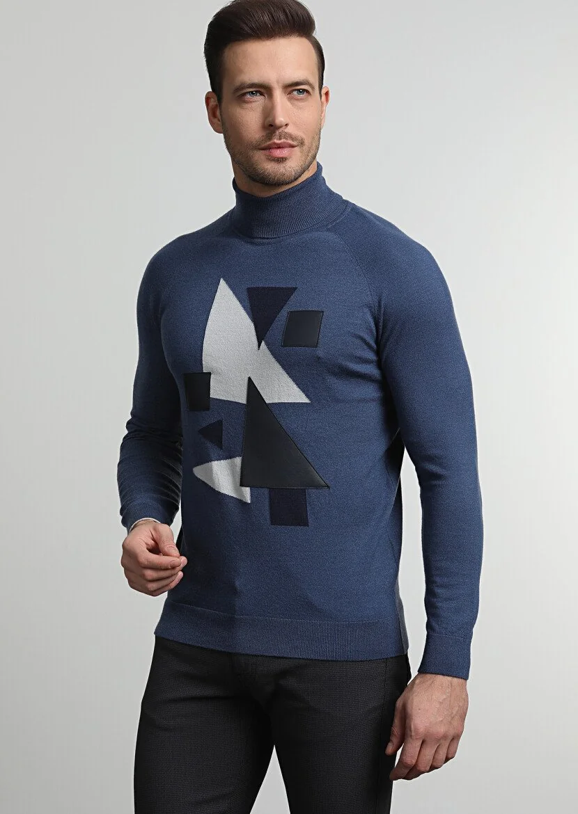 Indigo Knitwear Sweatshirt - 1