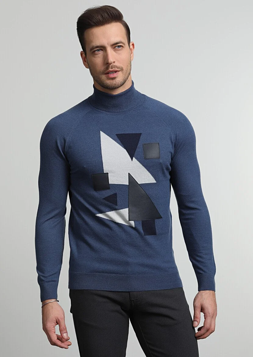 Indigo Knitwear Sweatshirt - 3
