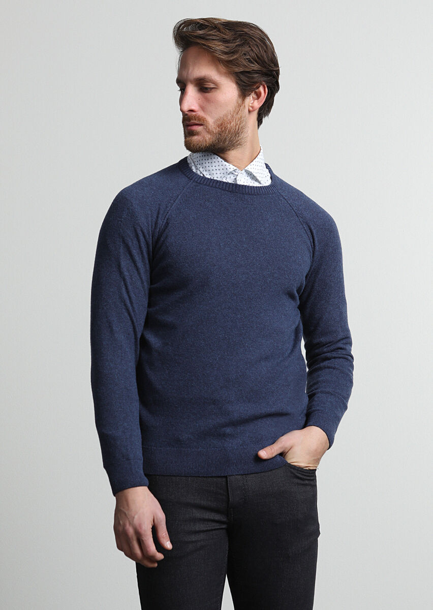 Indigo Knitwear Sweatshirt - 1