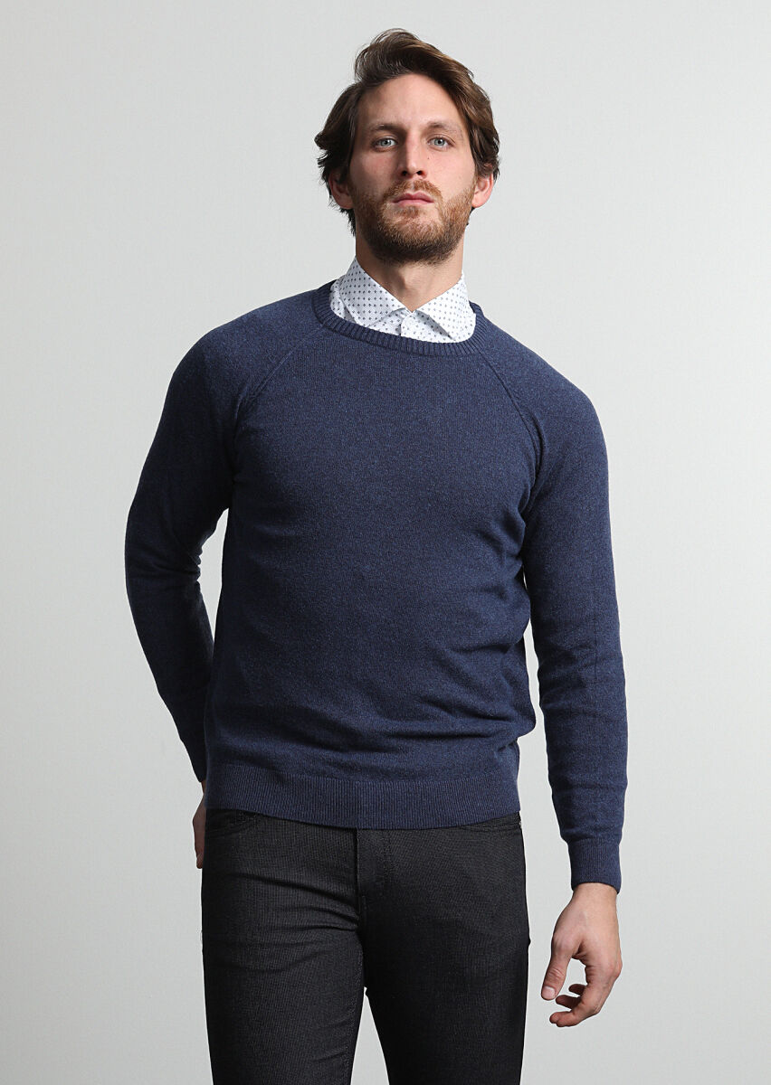 Indigo Knitwear Sweatshirt - 2