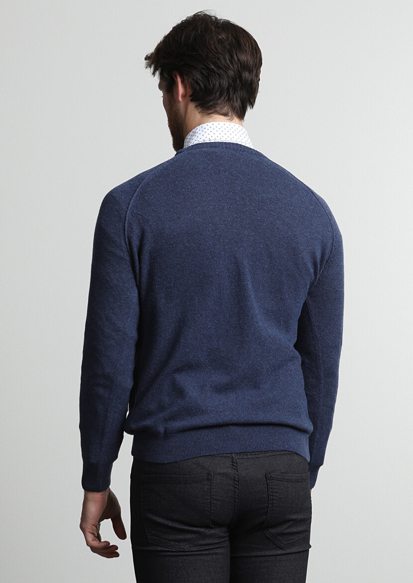 Indigo Knitwear Sweatshirt - 3