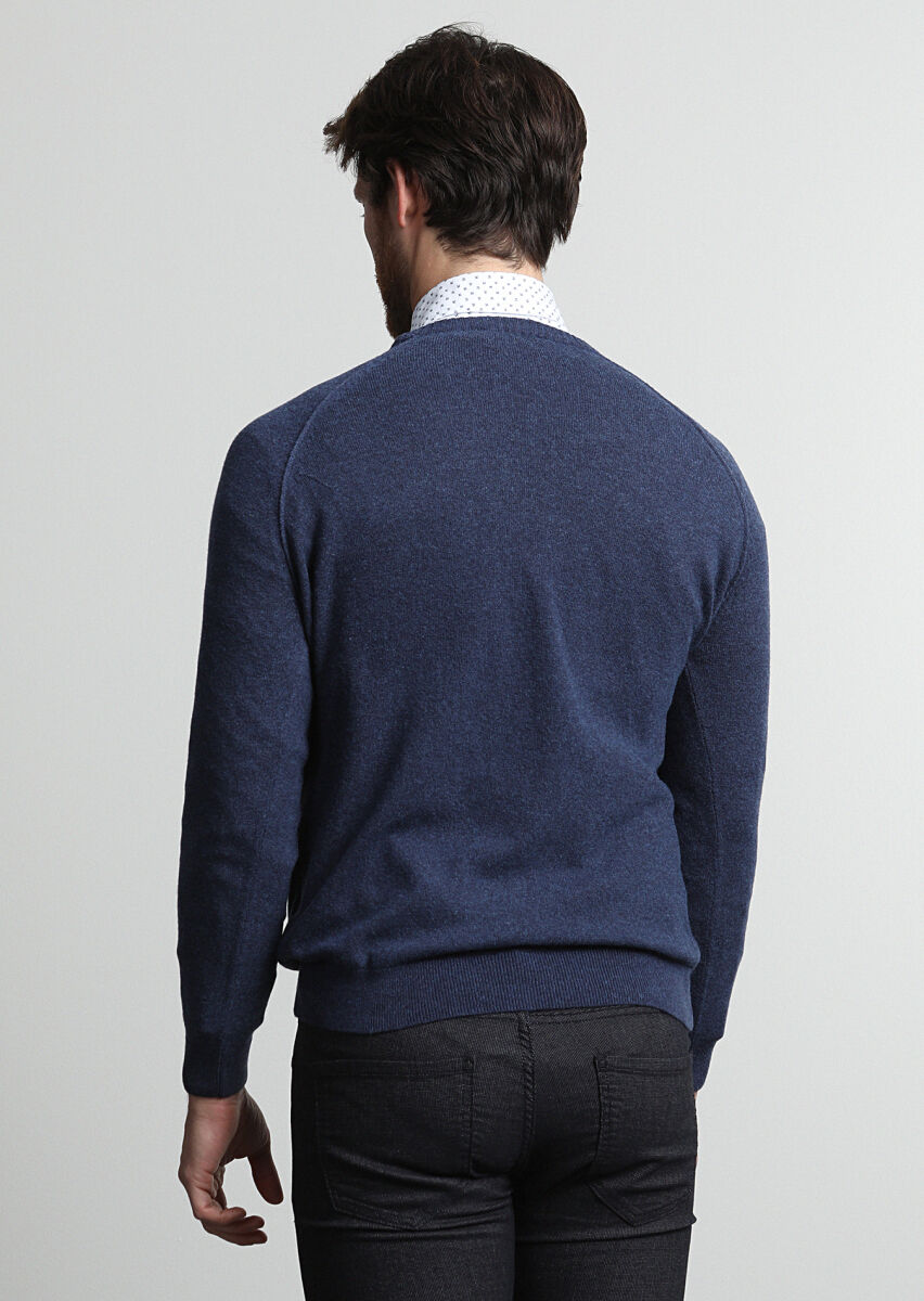 Indigo Knitwear Sweatshirt - 3