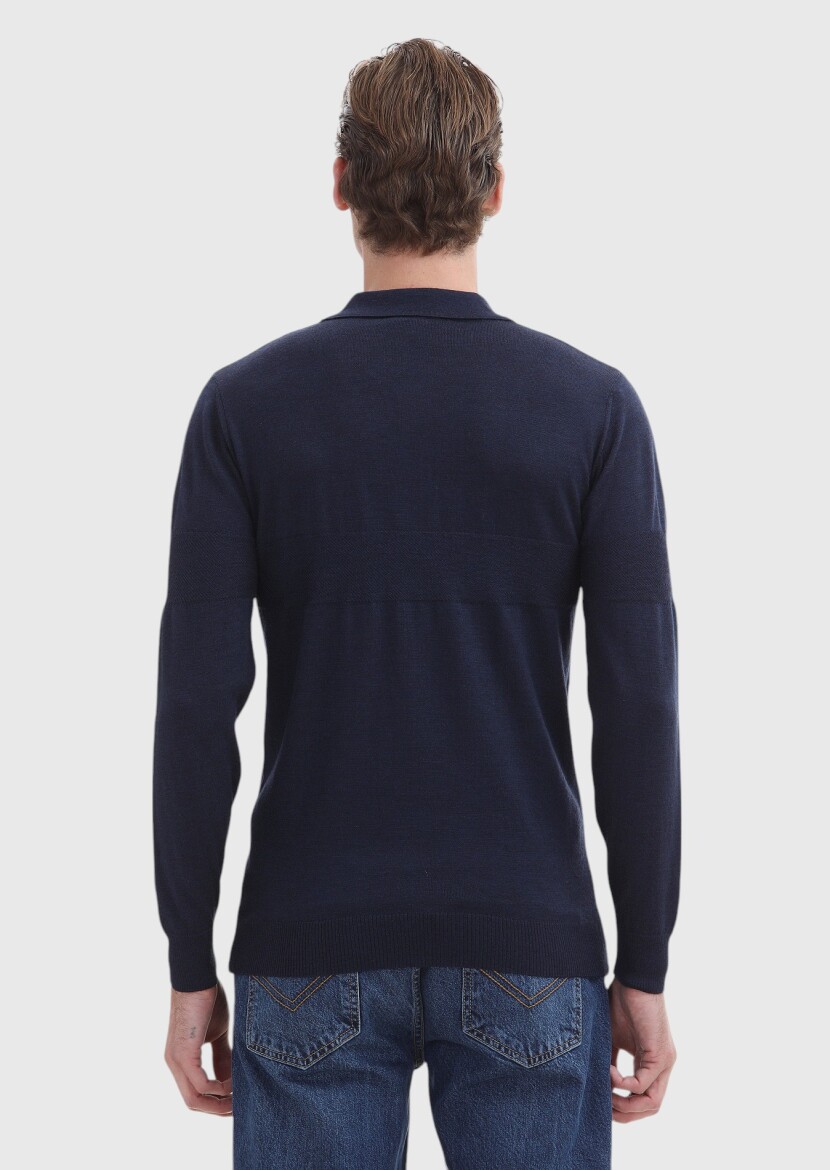 Indigo Knitwear Sweatshirt - 4