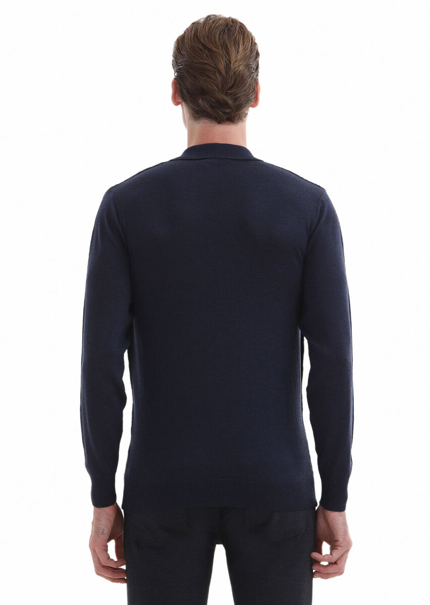 Indigo Knitwear Sweatshirt - 3