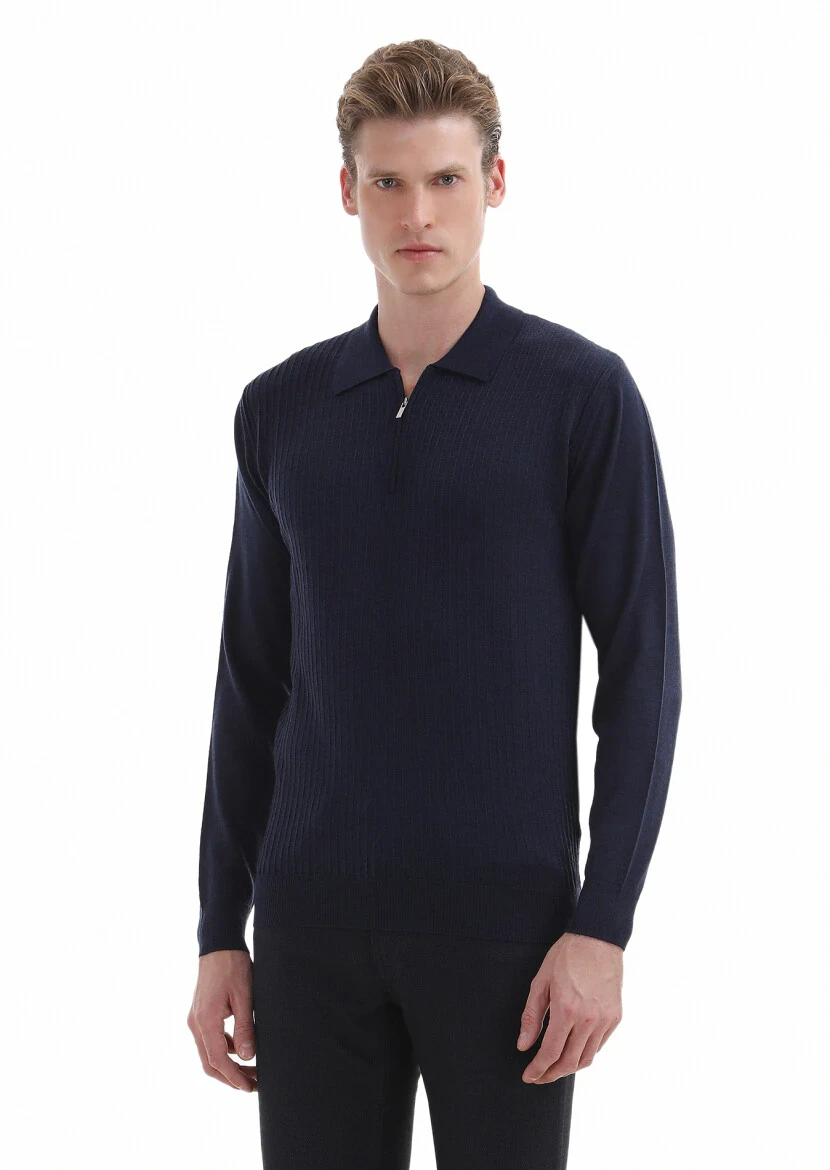 Indigo Knitwear Sweatshirt - 2