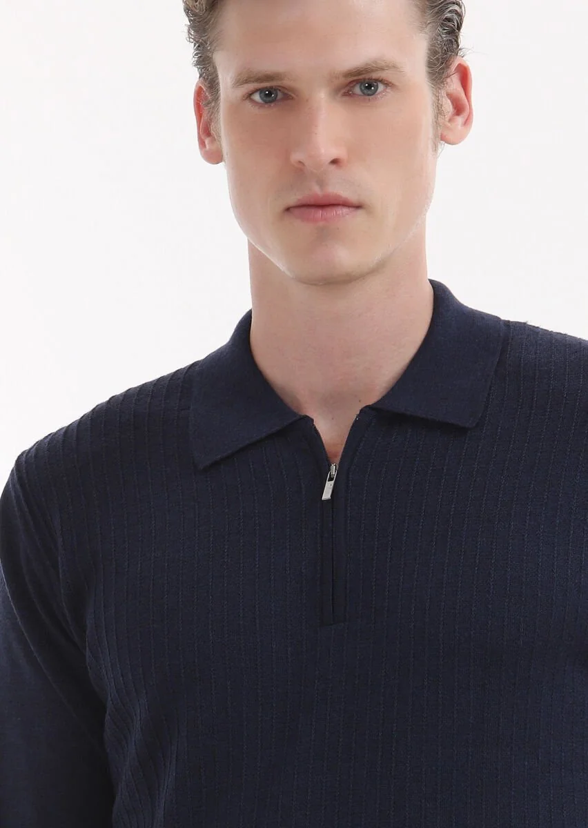 Indigo Knitwear Sweatshirt - 3