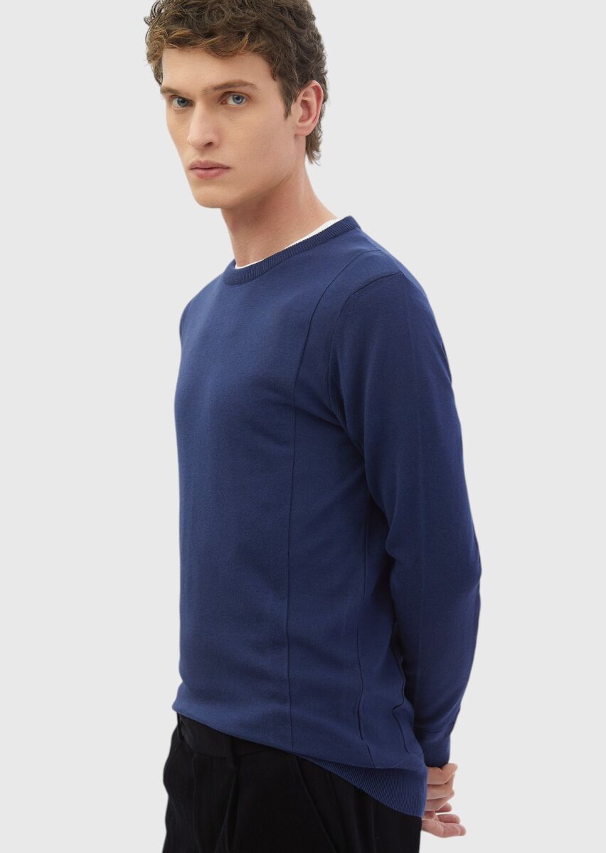 Indigo Knitwear Sweatshirt - 4