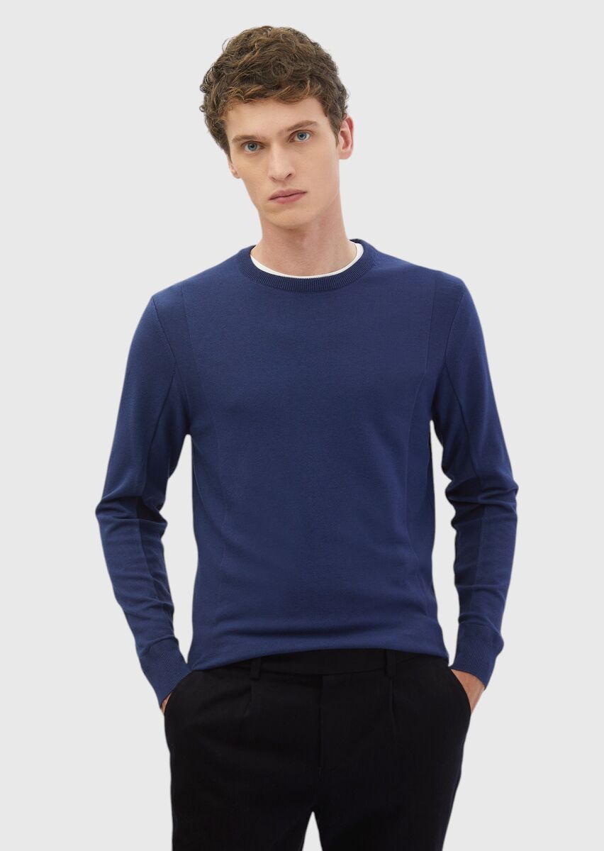 Indigo Knitwear Sweatshirt - 1