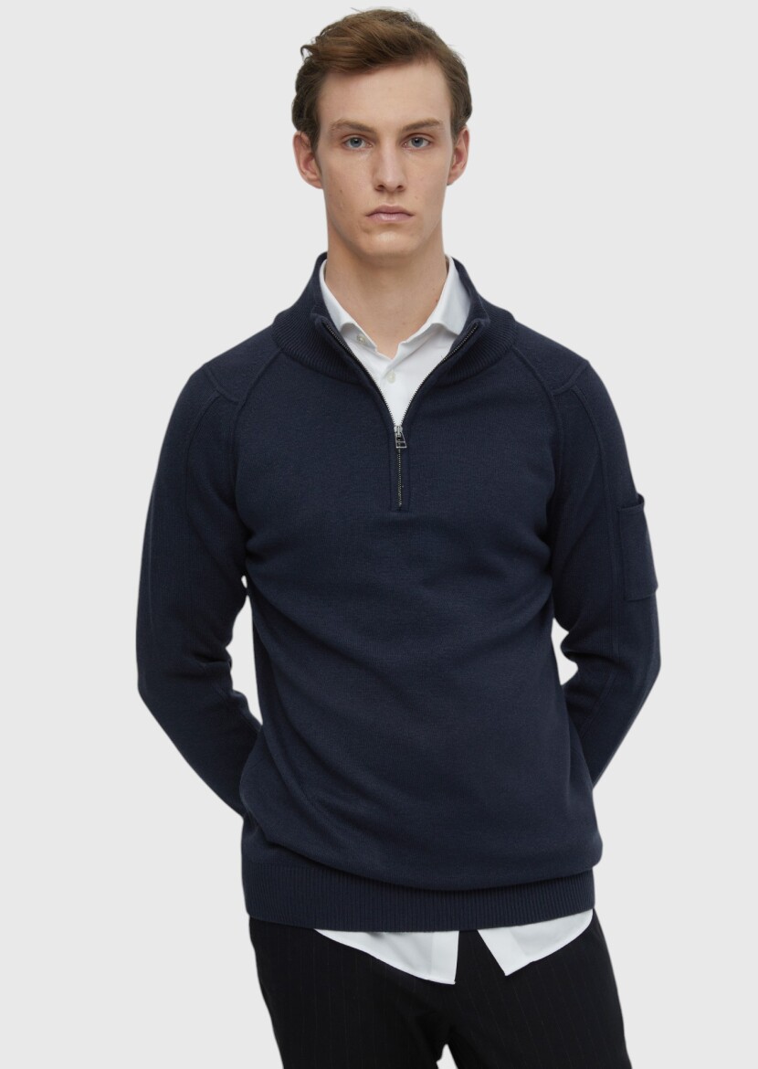 Indigo Knitwear Sweatshirt - 1