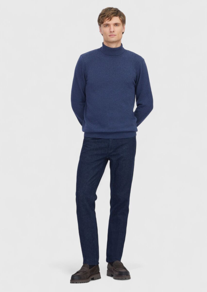Indigo Knitwear Sweatshirt - 2