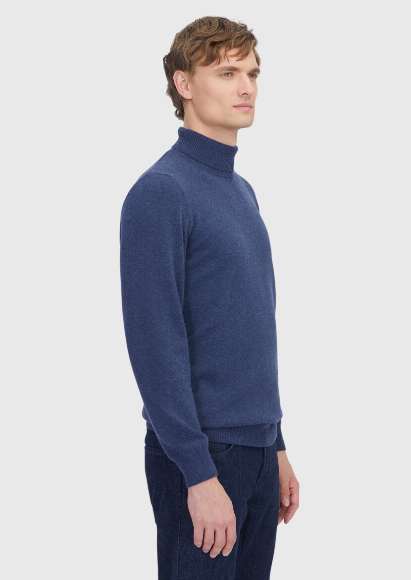 Indigo Knitwear Sweatshirt - 3