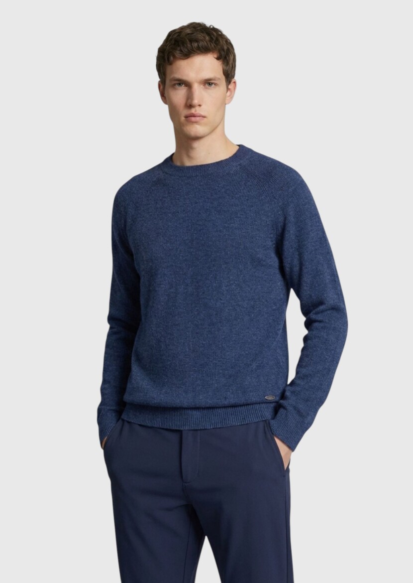 Indigo Knitwear Sweatshirt - RAMSEY