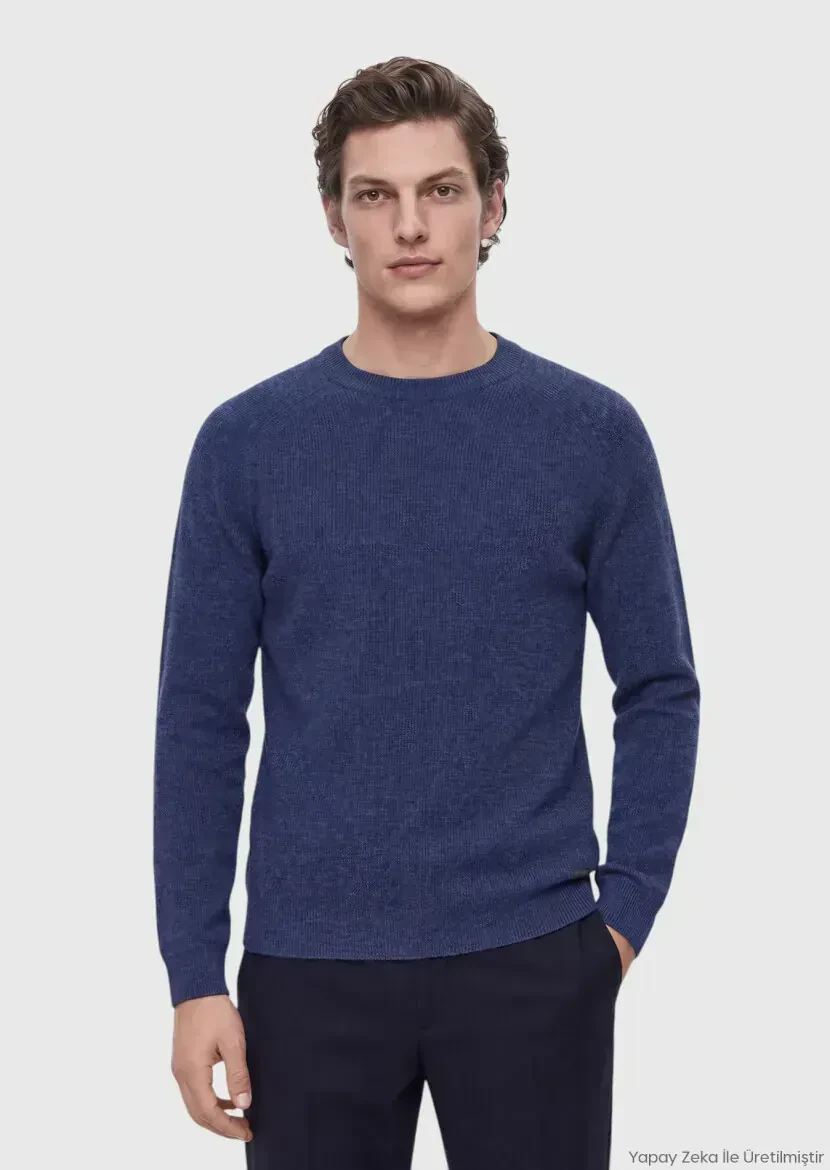 Indigo Knitwear Sweatshirt - RAMSEY