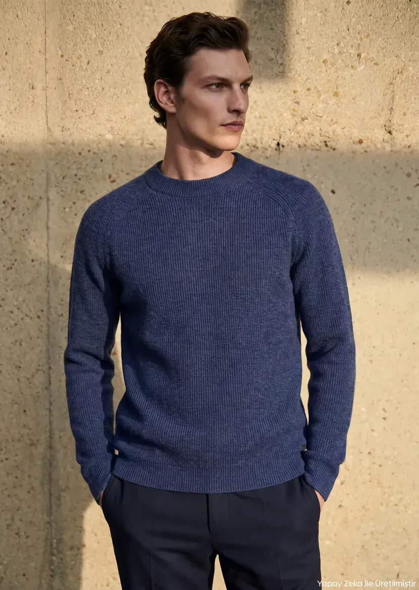 Indigo Knitwear Sweatshirt - RAMSEY