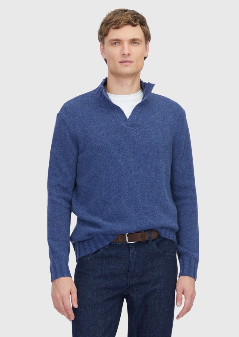 Indigo Knitwear Sweatshirt - RAMSEY
