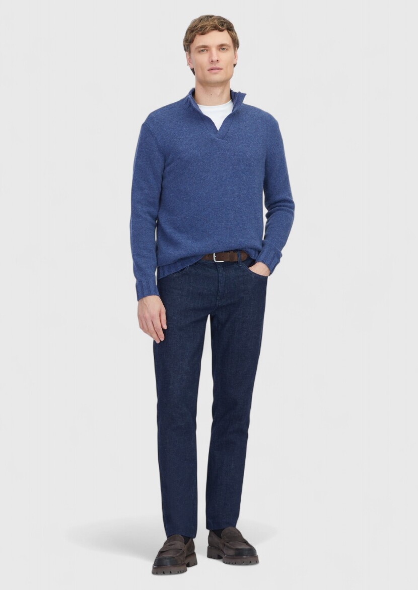 Indigo Knitwear Sweatshirt - RAMSEY