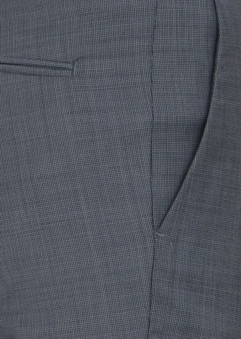 Indigo Material Modern Fit Classical Wool Blended Trousers - 3