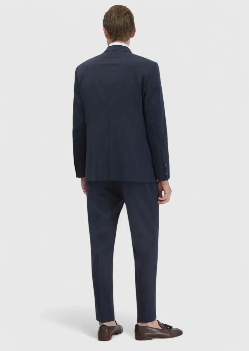 Indigo Micro Modern Fit Wool Blended Suit - 6