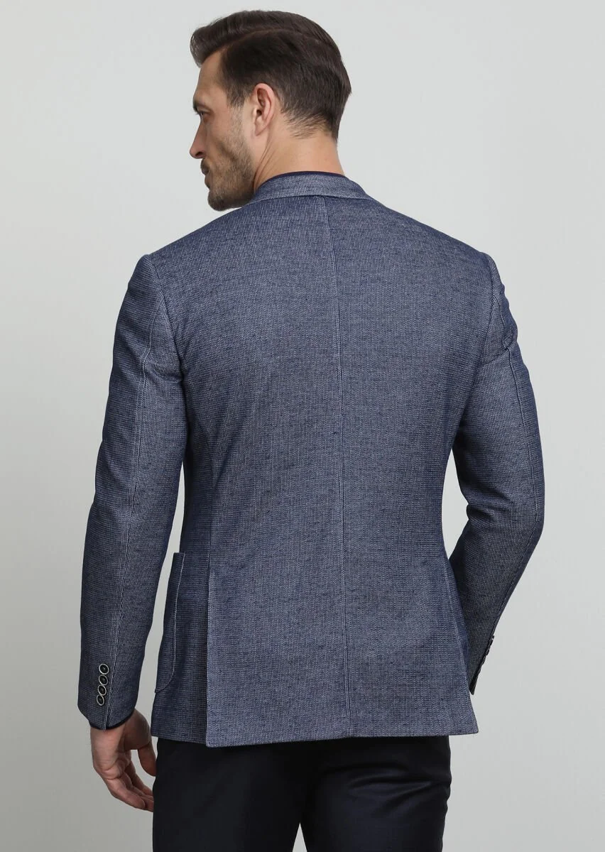 İndigo Mikro Zeroweight Slim Fit Pamuk Karışımlı Örme Ceket - 4