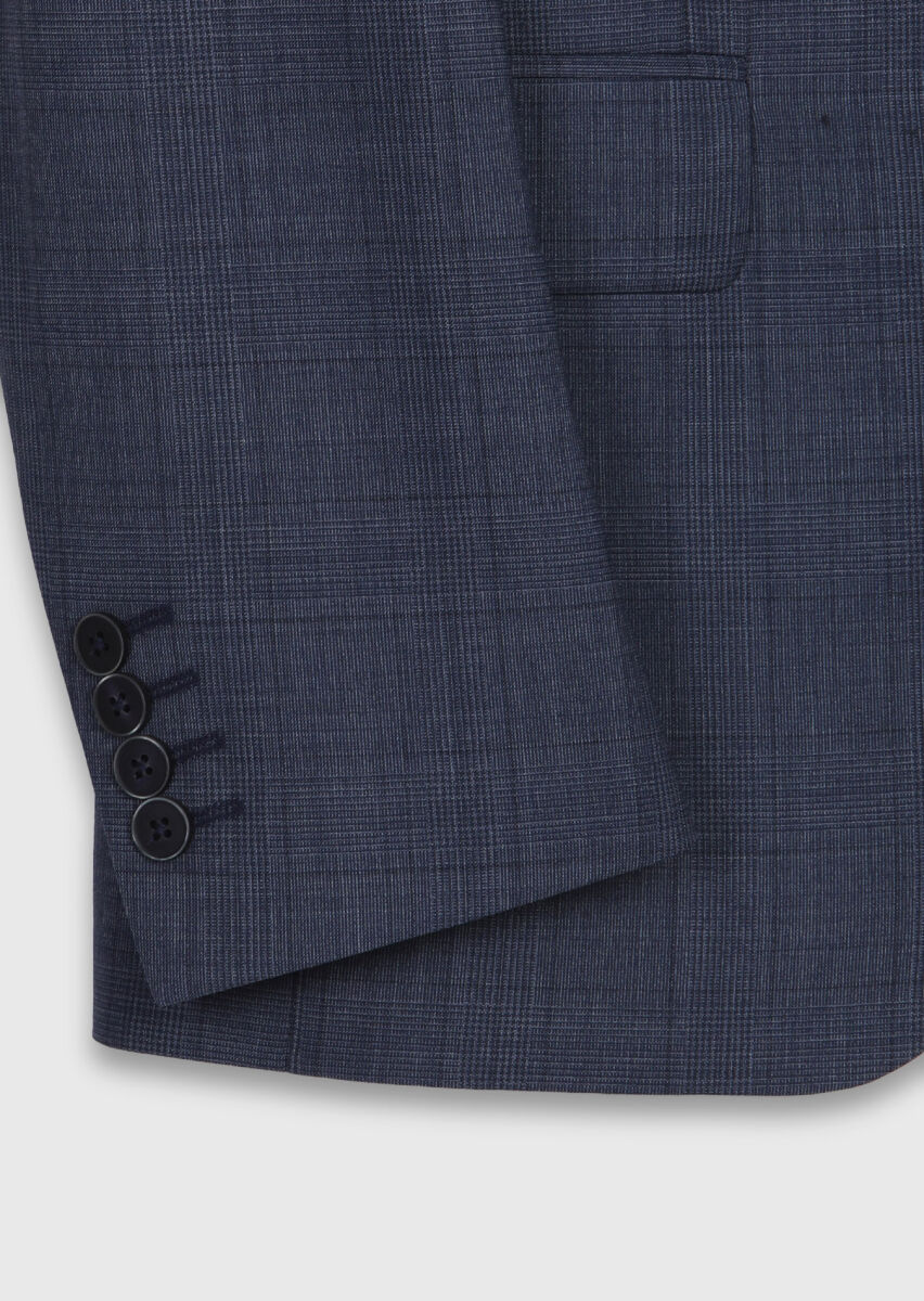 Indigo Plain Modern Fit 100% Wool Suit - 9