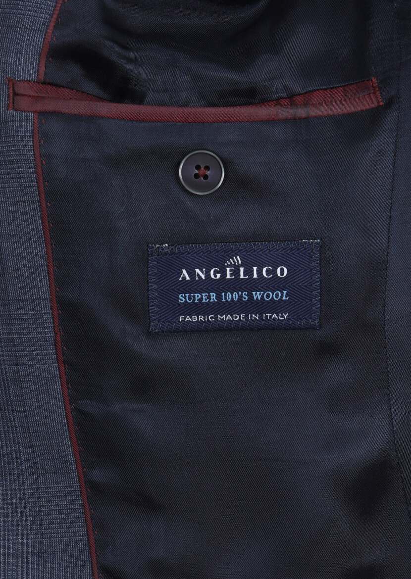 Indigo Plain Modern Fit 100% Wool Suit - 10