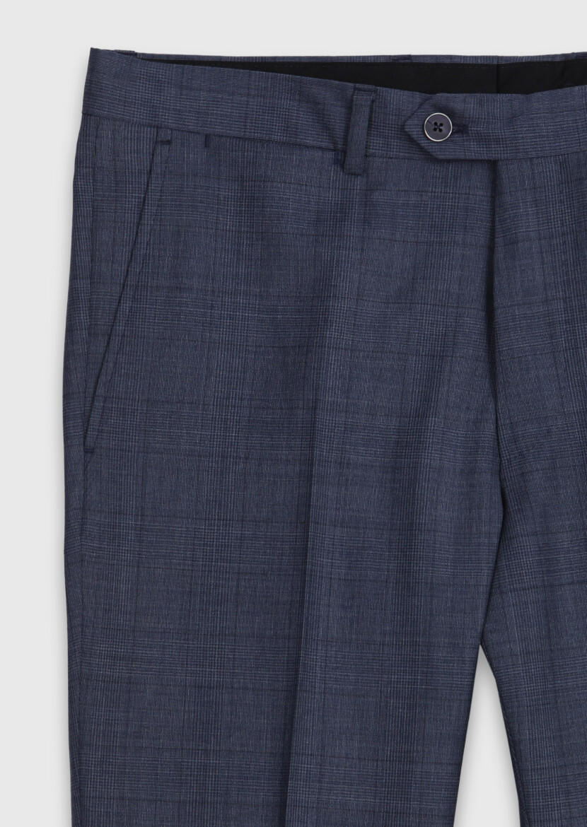 Indigo Plain Modern Fit 100% Wool Suit - 11