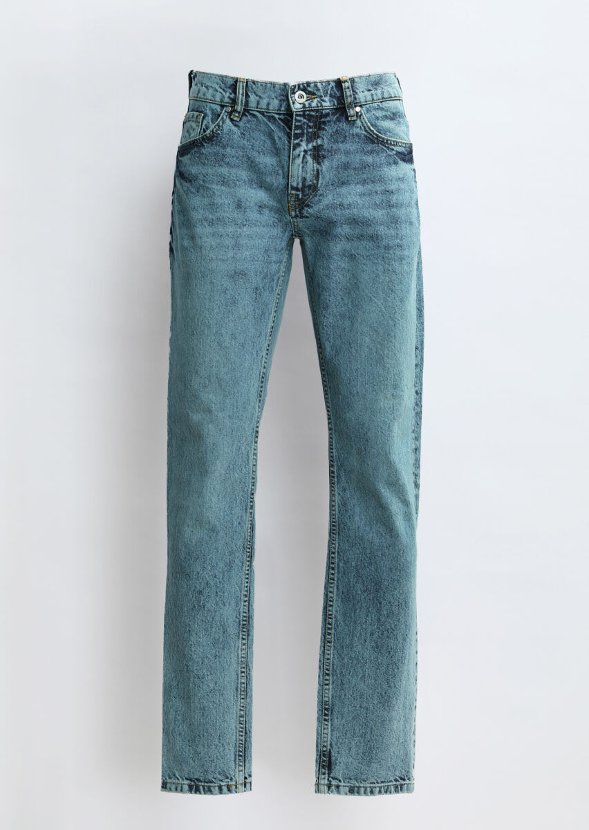 Indigo Regular Fit Denim 100% Cotton Trousers - 5