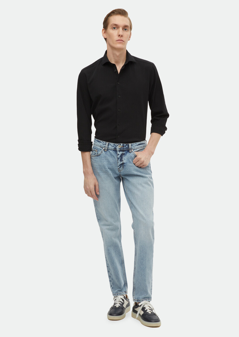 Indigo Regular Fit Denim 100% Cotton Trousers - RAMSEY