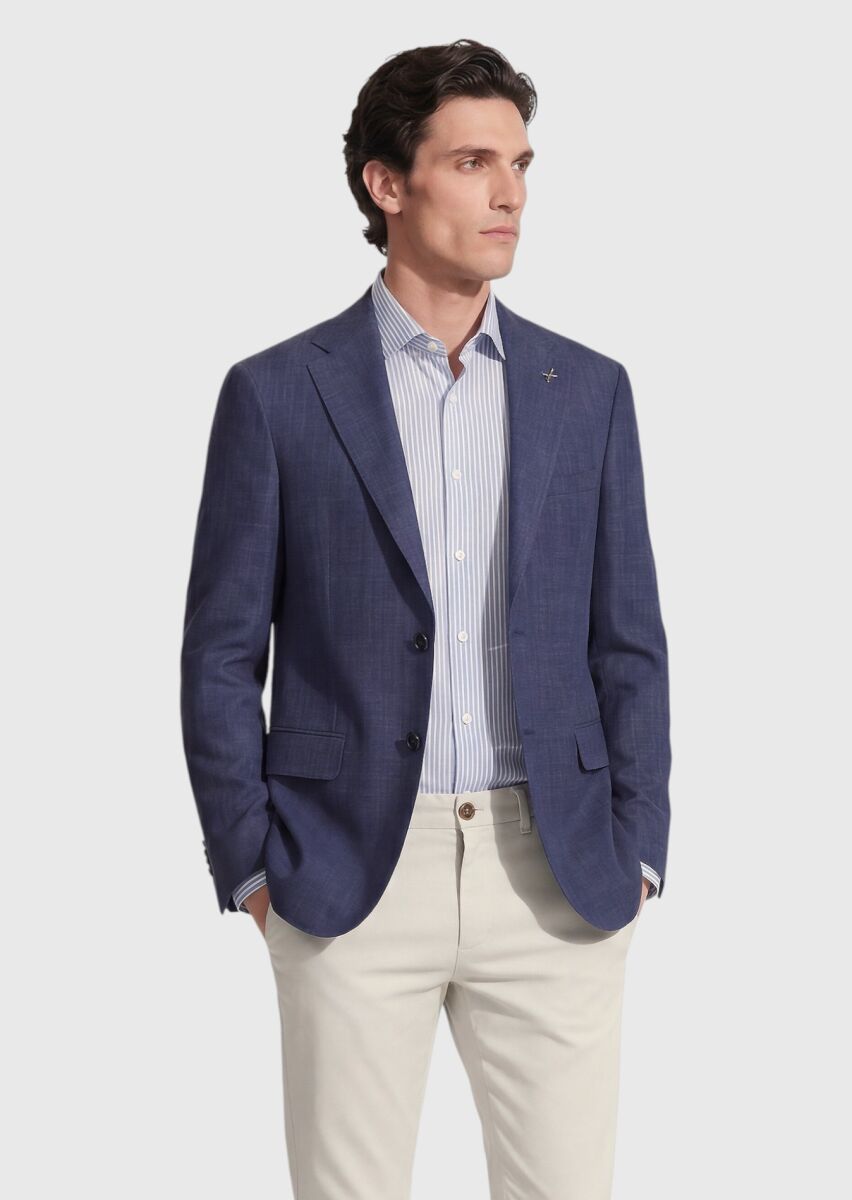 İndigo Regular Fit İpek Karışımlı Ceket - 3