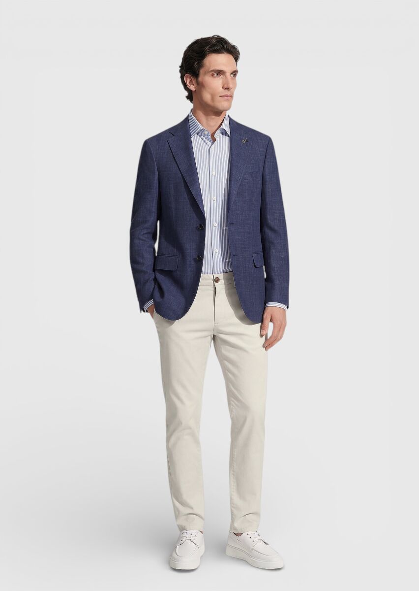 İndigo Regular Fit İpek Karışımlı Ceket - 4