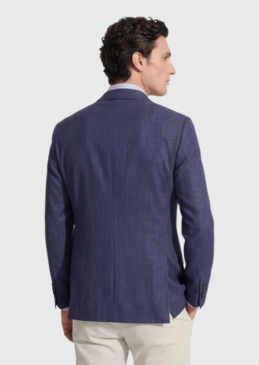 İndigo Regular Fit İpek Karışımlı Ceket - 5