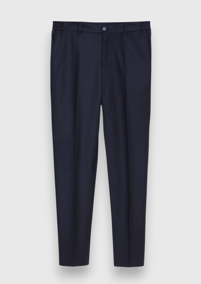 Indigo Striped Modern Fit Wool Blended Suit - 7